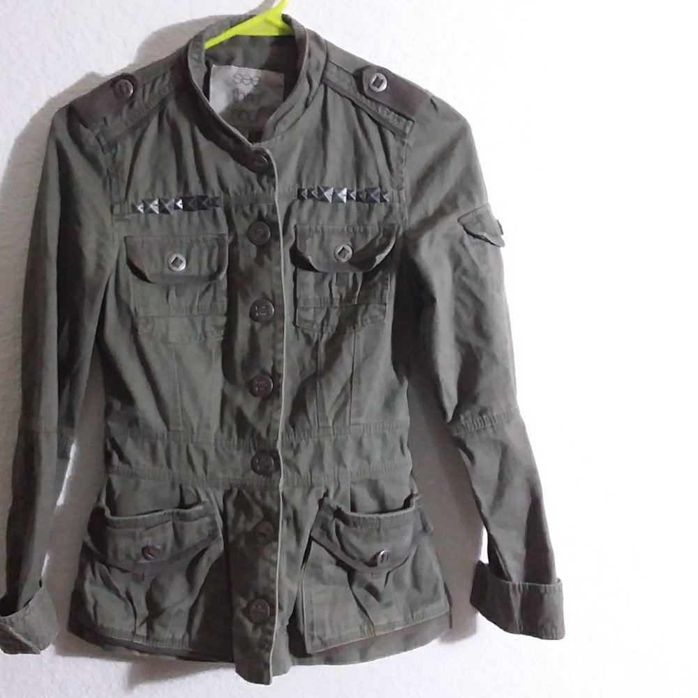 See Thru Soul XS 100%cotton dusty olive jacket - Picture 1 of 4